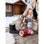 保暖防滑加绒雪地靴滑雪鞋 传奇女鞋 MOON月亮靴瘦瘦靴女2026新冬季