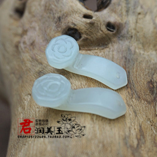 和田玉立体雕刻如意小吊坠手链手串挂件青白玉耳环手工配饰配件