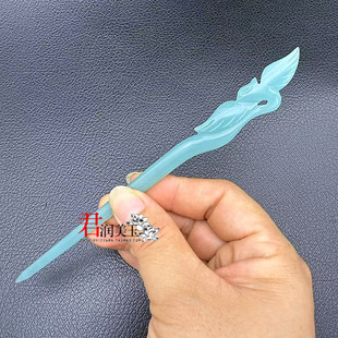 新款凤凰发簪发钗烟紫色蓝水色白色簪子国风中式旗袍发饰汉服头饰