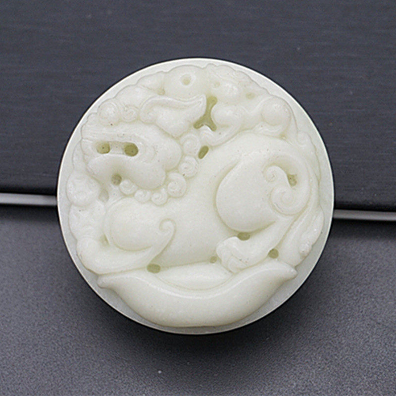 蓝田玉元宝貔貅皮带扣腰带扣玉石腰佩腰坠男款玉带扣腰带配饰包邮