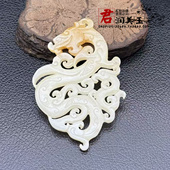 新款 琉璃龙凤仿白玉佩腰佩复古镂空仿古龙古风汉服装 腰带配饰配件