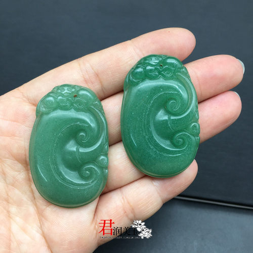 东陵玉满绿如意颈饰吊坠玉佩