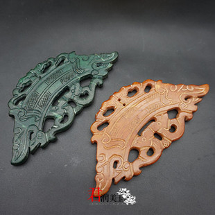 古玩玉器岫玉镂空仿古双龙双凤吊坠挂件玉璜玉璧玉佩古风腰佩玉坠