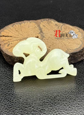岫玉生肖羊玉佩玉坠仿古立体雕刻羊羊得意摆件把玩件汉服腰佩饰品