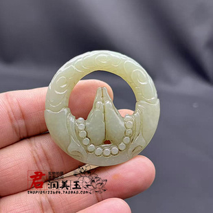 和田玉双手合十吊坠挂件仿明清佛手玉佩玉坠颈饰项链坠坠男女挂饰