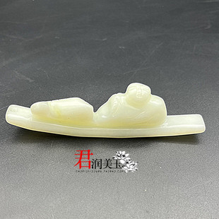 岫玉笔搁书法玉石笔架文房书法文艺创意小摆件玉石手工笔搁笔架山