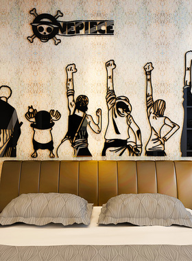 3D亚克力立体墙贴海贼王海报动漫路贴纸飞卧室房间客厅装饰个性品