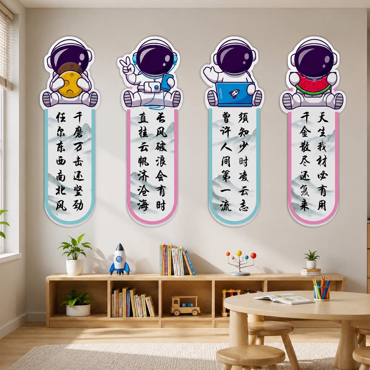 中小学教室布置托管班幼儿园文化墙贴班级学习励志标语墙面装饰