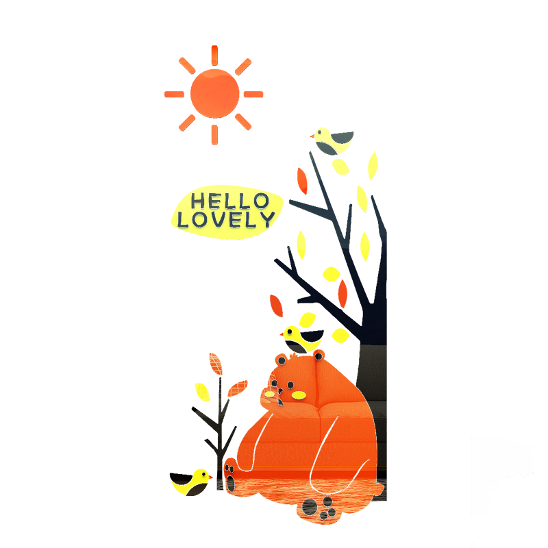 儿童房亚克力可爱风冰箱墙贴画