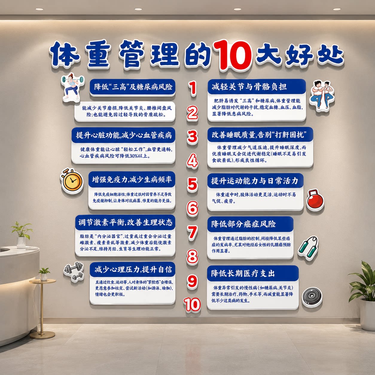 体重管理体检中心医院门诊文化墙海报健康减肥挂图画BMI计算贴纸