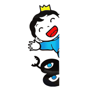 国王排名波吉墙贴纸门贴卡通墙面装饰儿童房男孩房间布置床头背景