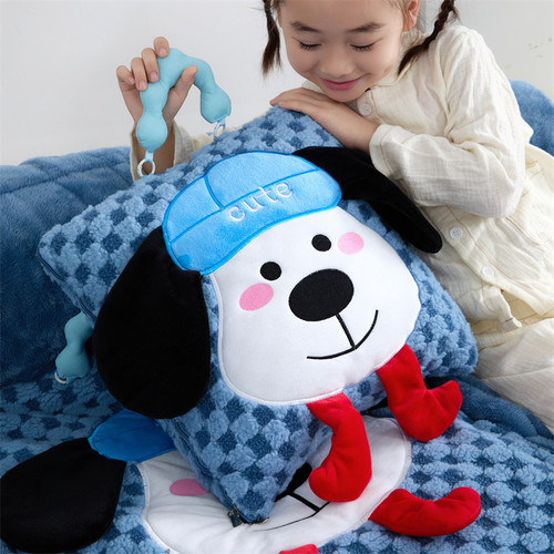 双面牛奶绒加厚抱枕被子两用