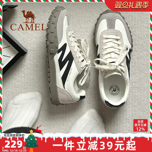 骆驼山海运动鞋德训鞋2025春季新款女鞋复古防滑板鞋户外登山鞋男