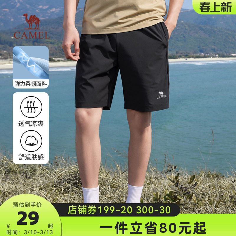 骆驼男装休闲短裤男女夏季2026新款潮流宽松运动情侣款薄款五分裤