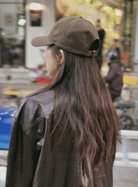 小晖心选 REALZTY CHEK 美式复古潮搭咖色棒球帽