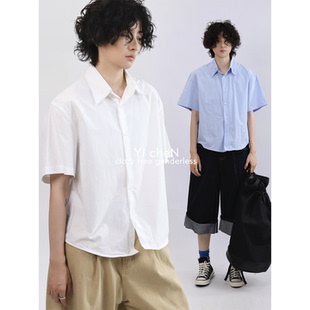 短款 简版 衬衫 男女韩版 百搭上衣 一衬YICHEN 休闲短款 2025夏季