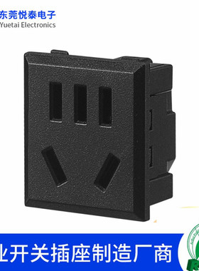 卡式嵌入式二三孔10A焊线5孔保护门新国标五孔插座品字AC电源插座