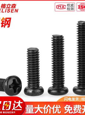 镀镍/黑色圆头小螺丝钉精密螺丝字十盘头螺钉M1M1.6M2M2.5M3M4M6