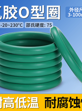 氟胶O型圈耐高温密封圈绿色o型橡胶垫圈线 线径1.5/2/2.4/3.1/4/5
