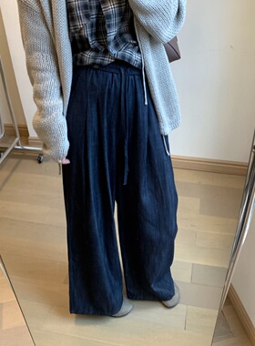 FENG甜甜_牛仔高腰阔腿裤女2025秋季新款宽松显瘦直筒拖地长裤子