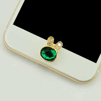 苹果iPhone6plus按键贴6s可爱卡通home金属水钻ipadmini按钮贴5s