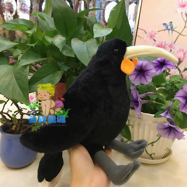 毛绒玩具公仔垂耳北欧乌鸫仿真动物飞禽鸟类国鸟