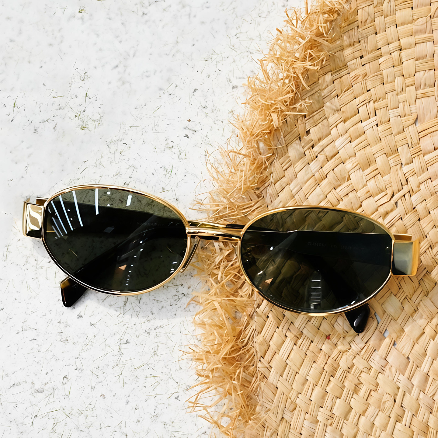 YOUYOU/法式复古金属墨镜女 高级感椭圆个性网红太阳眼镜防紫外线