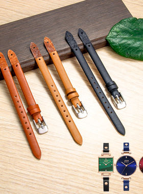 适配Fossil化石真皮手表带女士 ES4119 ES4176 ES3262细款表带8mm