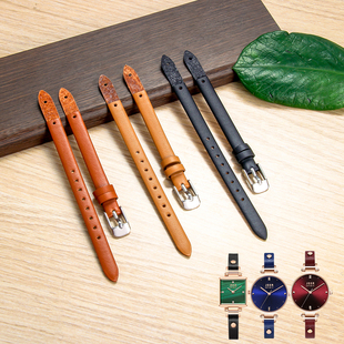 适配Fossil化石真皮手表带女士 ES4119 ES4176 ES3262细款表带8mm