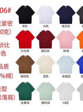 220克精梳紧密宽松落肩T恤克莱因蓝1量大可谈