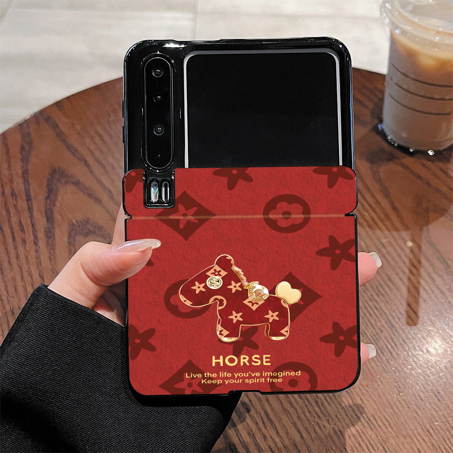 适用于华为PuraX手机壳折叠屏皮纹翻盖中轴大牌銮金马高档轻奢时