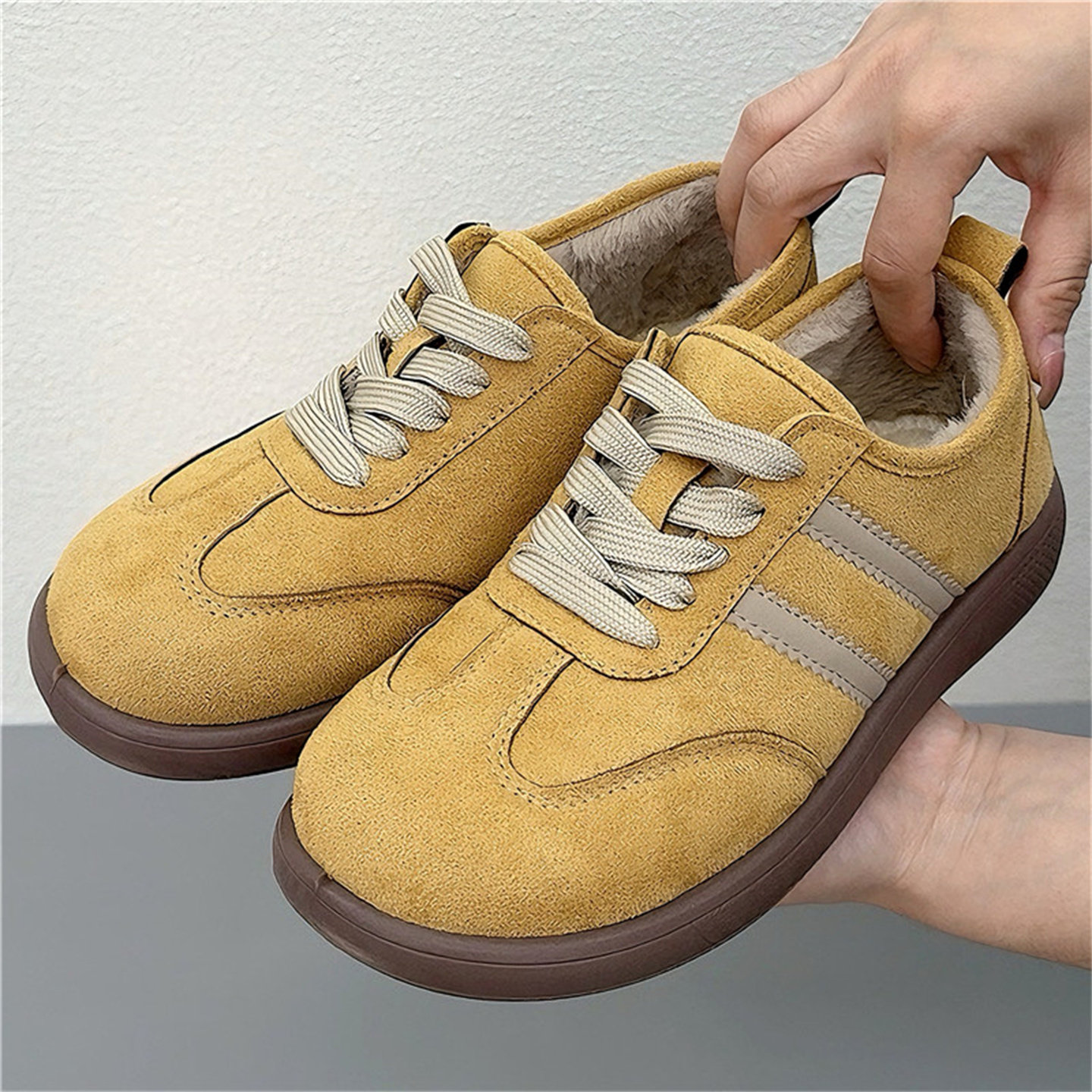 冬季平底德训鞋女新款加绒保暖棉鞋软底防滑复古休闲鞋韩版低帮鞋,女鞋,棉鞋,淘宝优惠券,粉丝福利购,淘宝优惠卷