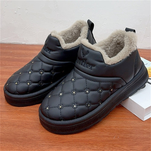 京睿冬季加绒保暖厚底休闲女棉靴