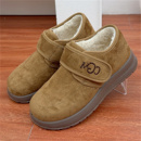 魔术贴一脚蹬圆头低帮棉鞋 新款 老北京女靴 冬季 加绒保暖面包头棉鞋