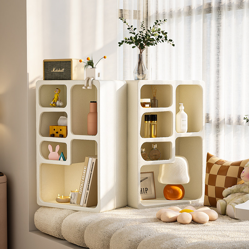 飘窗收纳柜窗台简易小书架卧室书桌立柜储物置物架组合窄柜侧柜