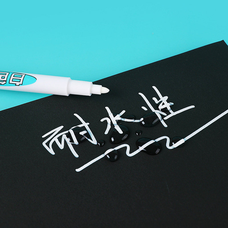 흰색 마커 펜은 퇴색되지 않으며 방수 유성 대용량 마커 펜 유리 및 플라스틱 용 1MM 검정색 판지