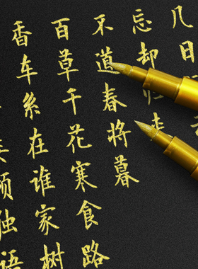 广纳金色brush软头油漆笔照片相册黑卡纸火漆印章银色签到记号笔