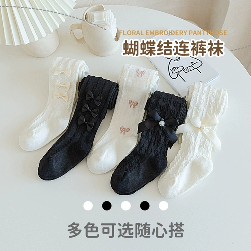 Детские леггинсы, осенние колготки для девочек, хлопковые носки для принцессы, тонкий комбинезон