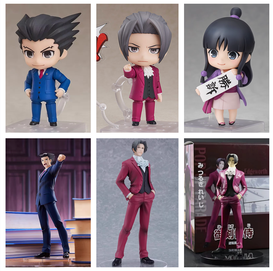 逆转裁判 q版粘土 1761#成步堂龙一 1762#御剑怜侍 摆件 盒装手办