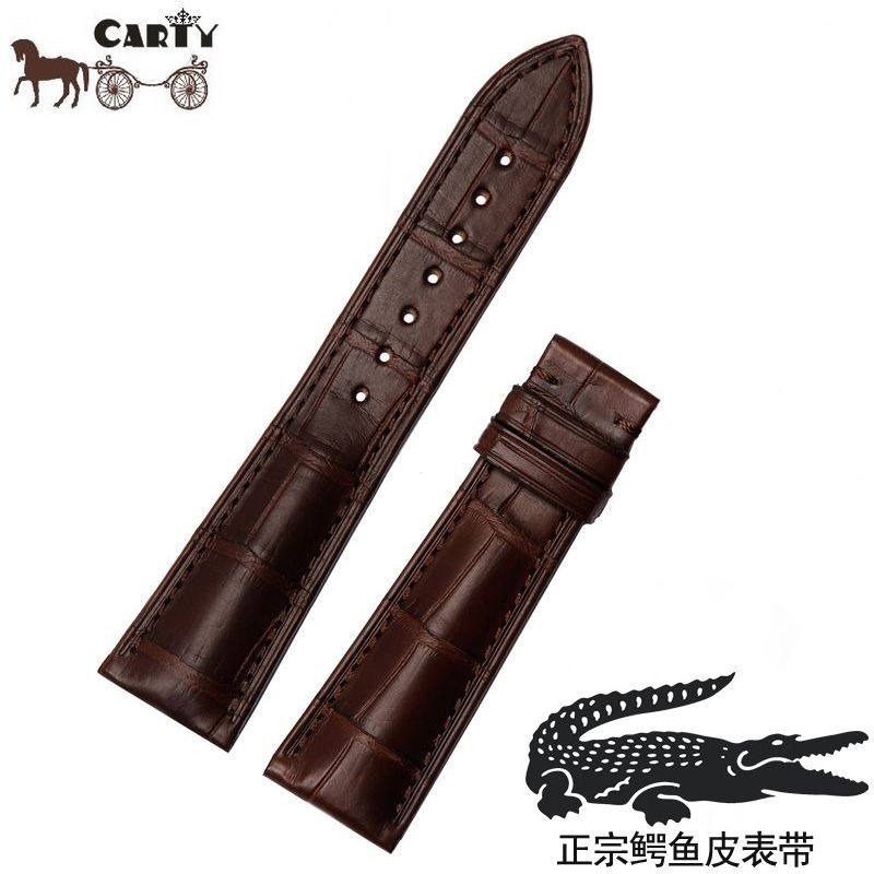 通用美洲鳄鱼皮表带代用欧米茄 萧邦 真利时 20 18 皮表带手表带
