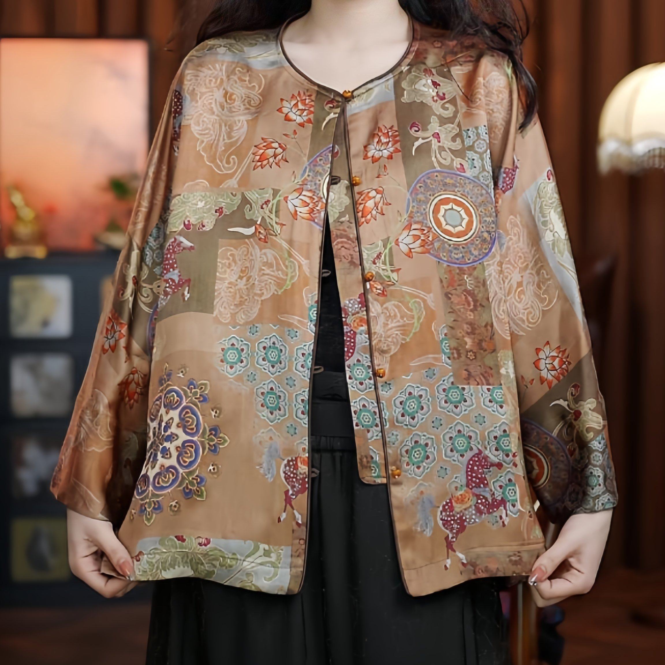 春柳落雨（香槟色）2026新款圆领油皮老料长袖开衫短款外套,女装/女士精品,连衣裙,淘宝优惠券,粉丝福利购,淘宝优惠卷