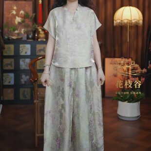 暖意相(水绿色)2026新中式宽松上衣裤子国风女装两件套