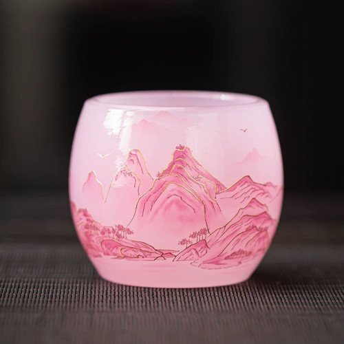 冰种琉璃千里江山如画泡茶壶三才盖碗主人杯中式功夫茶具轻奢送礼
