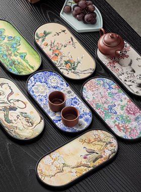 国风功夫茶台陶瓷茶盘家用速干台