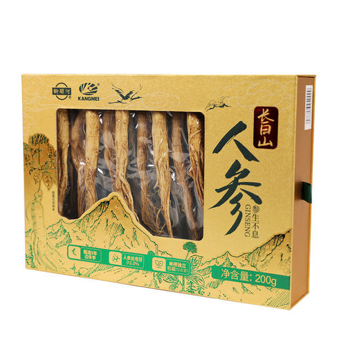 新开河长白山5年边条人参礼盒