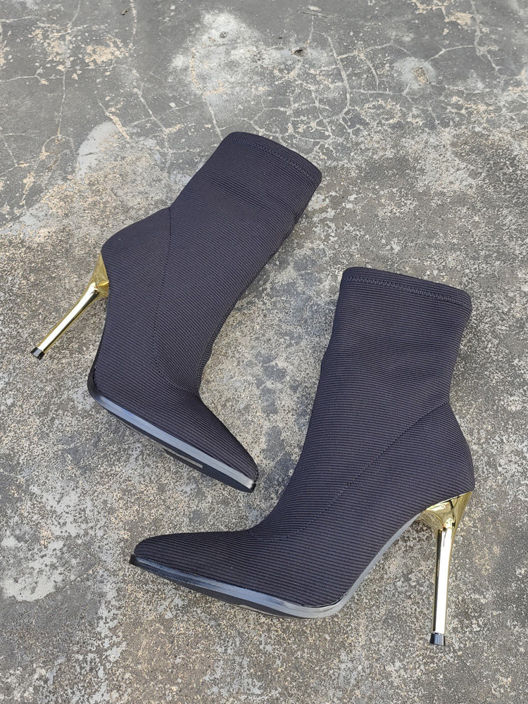 SKINNY BOOTS 2023 AUTUMN AND WINTER NEW POINTED TOE KNITTED STRETCH CLOTH SLEEVE STILETTO HEEL WOMENS BOOTS SUPER HIGH HEEL BOOTIE WOMEN