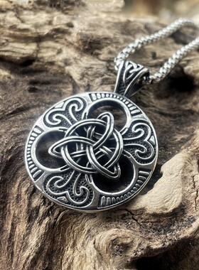 ROCK PUNK如意结潮牌钛钢戒指通用时尚个性不掉色嘻哈项链