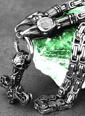 复古维京凯尔特船锚钛钢吊坠