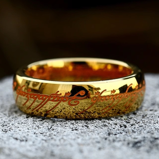 精版时尚指环王魔戒指钛钢真空电镀不掉色简约男士食指无名指饰品