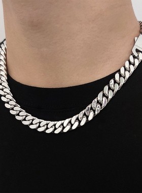 朋克风男士钛钢古巴链项链